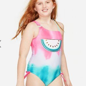 NWT Justice watermelon tie dye color changing Suit